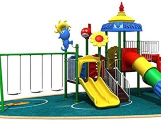 Big Outdoor Heavy Duty Playground Set for Kids – 4 Slides & 3 Swings – Size: 885x485x430 cm