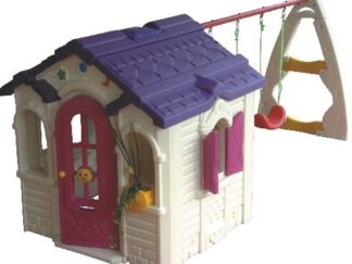 Indoor Kids Plastic Playhouse with Swing – Toy House – Size: 328×135×143 cm