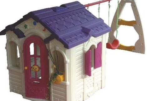 Indoor Kids Plastic Playhouse with Swing – Toy House – Size: 328×135×143 cm