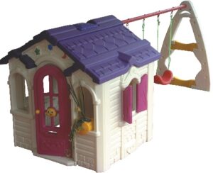 INDOOR PLASTIC KIDS PLAYHOUSE YOY WITH SWING SIZE ;328X135X143CM