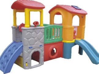 Indoor & Outdoor Plastic Playhouse with Slide | Kids Activity | Size: 300x185x175 cm