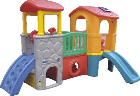 Indoor & Outdoor Plastic Playhouse with Slide | Kids Activity | Size: 300x185x175 cm