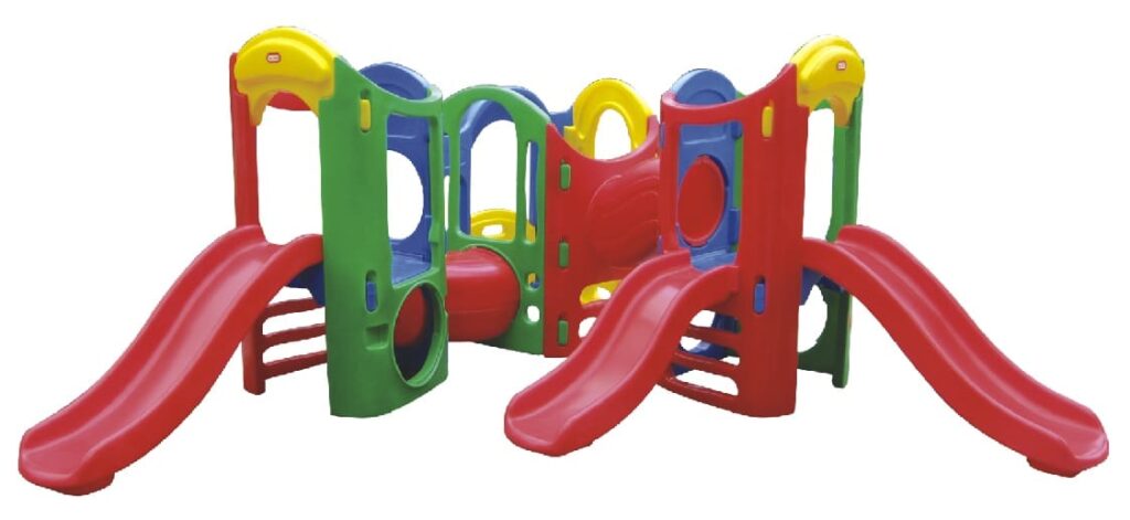 Indoor & Outdoor Plastic Playhouse with 3 Slides | Kids Activity | Size: 420x360x165 cm