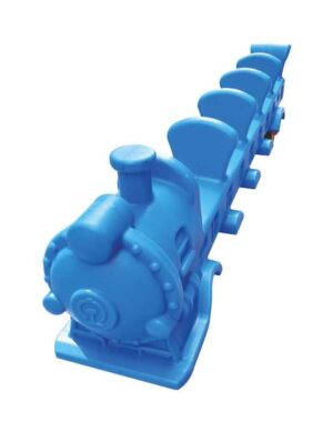 MINI BLUE TRAIN ON WHEELS INDOOR AND OUTDOOR TOY SIZE ; 198X33X58CM