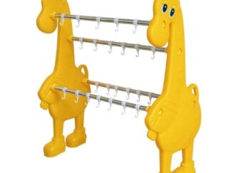 Children's Towel Rack - Giraffe Design, Stainless Steel Hook. Plastic Yellow Bottle Hanger ., Size: L40"xW18"xH42"