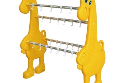 Children's Towel Rack - Giraffe Design, Stainless Steel Hook. Plastic Yellow Bottle Hanger ., Size: L40"xW18"xH42"