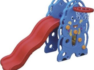 Indoor Plastic Slide with Basketball Hoop – Size: 168x86x108 cm
