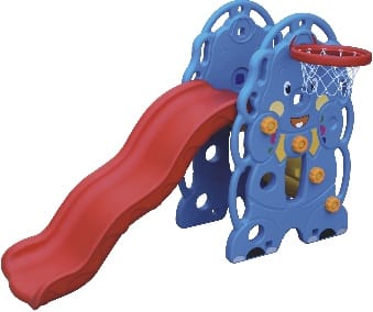 Indoor Plastic Slide with Basketball Hoop – Size: 168x86x108 cm
