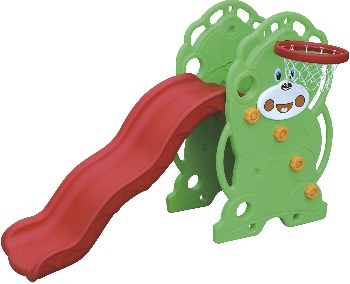 Indoor Plastic Slide with Basketball Hoop – Size: 168x86x114 cm