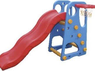 Indoor Plastic Slide with Basketball Hoop – Size: 158x84x103 cm