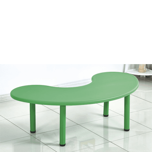 Indoor and outdoor Kindergarten children eating Moon shape plastic table for kids - size; 155x87x50 cm - Image 2