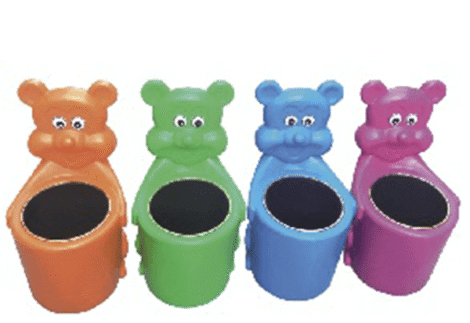 Plastic Trash Bin for Kids Rooms or Classrooms – Fun Colorful Design – Size: 45×30×70 cm