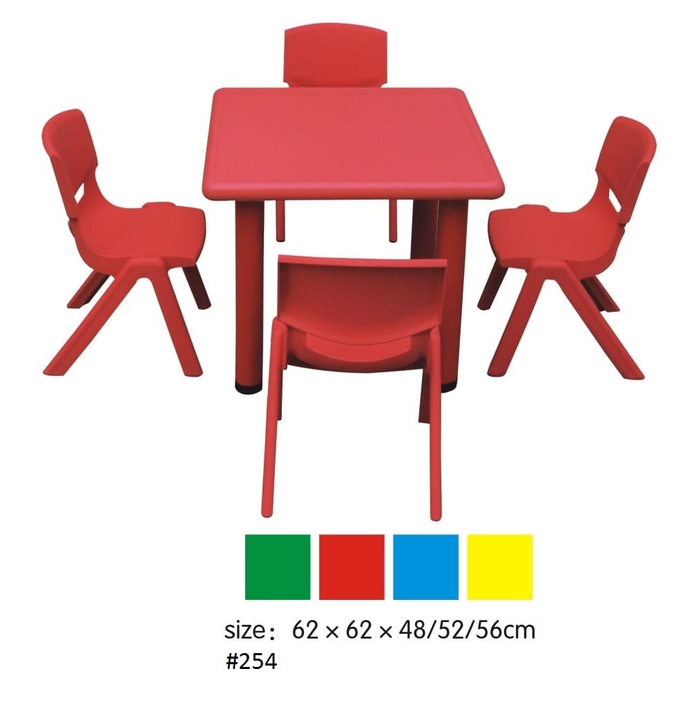 Kindergarten Kids Eating Desk Children's Plastic rectangle Table, size: 60x60x50cm - Image 2