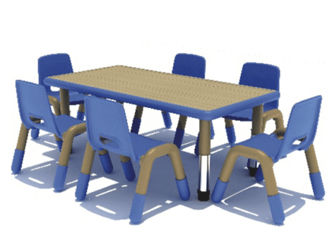 Kindergarten Kids Eating Desk Children's wooden rectangle Table. size; 120x60x45cm