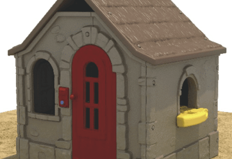 Indoor & Outdoor Plastic Playhouse for Kids with Bell – Size: 140×128×163 cm