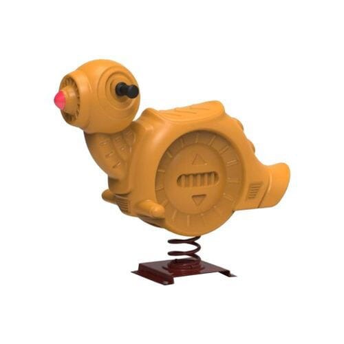 Outdoor Playground Yellow Plastic Horse Spring Rider – Ride-On Toy for Kids