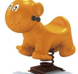 Outdoor Playground Yellow Plastic Horse Spring Rider – Ride-On Toy for Kids