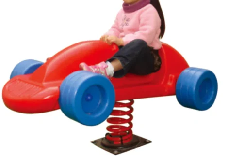 Outdoor Playground Yellow Plastic Horse Spring Rider – Ride-On Toy for Kids