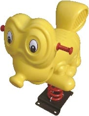 Outdoor Playground Yellow Plastic Horse Spring Rider – Ride-On Toy for Kids