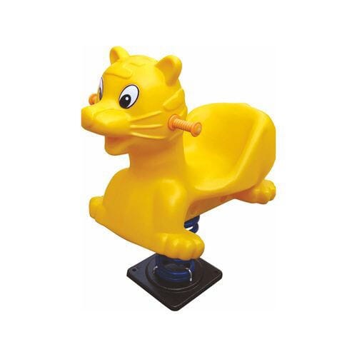 Outdoor Playground Yellow Plastic Horse Spring Rider – Ride-On Toy for Kids