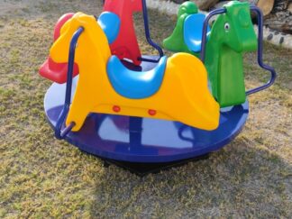 Indoor & Outdoor Three-Person Horse Rounder – Kids Rotary Toy – Size: 120×120×85 cm