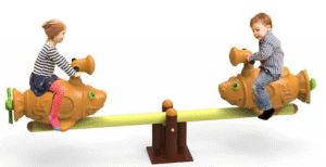 OUTDOOR PLAYGROUND 2 SEATER SPRING SEESAW FOR KIDS AND ADULTS SIZE ; 231X56X108CM