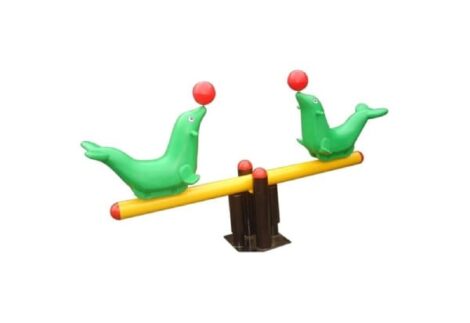 Outdoor Playground Spring Seesaw – 2 Seaters – For Kids – Size: 244×43×130 cm