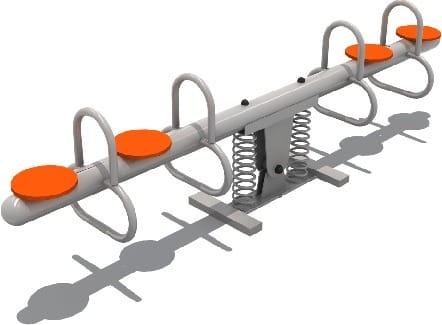 Outdoor Playground Spring Seesaw – 4 Seaters – For Kids – Size: 450×60×85 cm