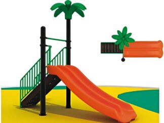 Indoor & Outdoor Playground Double Slide with Safety Stairs – Size: 380×130×330 cm