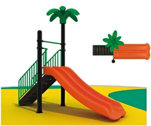 IN DOOR AND OUTDOOR PLAYGROUND DOUBLE SLIDE WITH SAFETY STAIRS SIZE; 380X130X330CM
