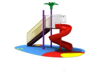 Indoor & Outdoor Playground S-Shaped Slide with Safety Stairs – Size: 350×180×360 cm