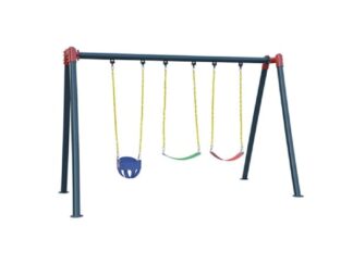 Outdoor Playground Metal Swing Set – 3 Seats – Size: 350×135×220 cm