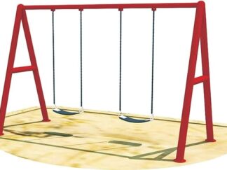 Outdoor Playground Metal Swing Set – 2 Seats – Size: 220×130×250 cm