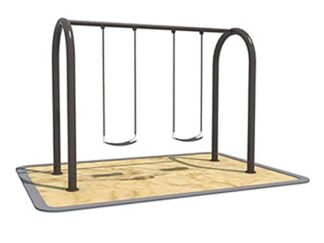 Outdoor Playground Metal Swing Set – 2 Seats – Size: 268×107×220 cm