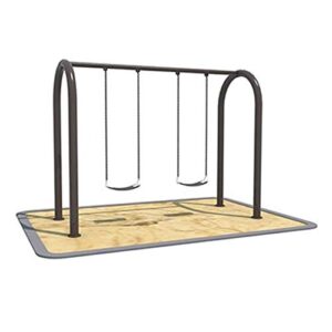 OUTDOOR PLAYGROUND METAL SWINGS 2 SEATS SIZE ; 268X107X220CM