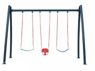 Outdoor Playground Metal Swing Set – 3 Seats – Size: 350×135×220 cm