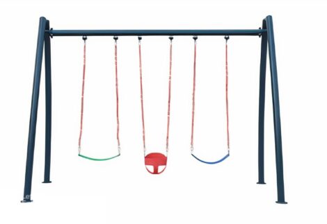 Outdoor Playground Metal Swing Set – 3 Seats – Size: 350×135×220 cm
