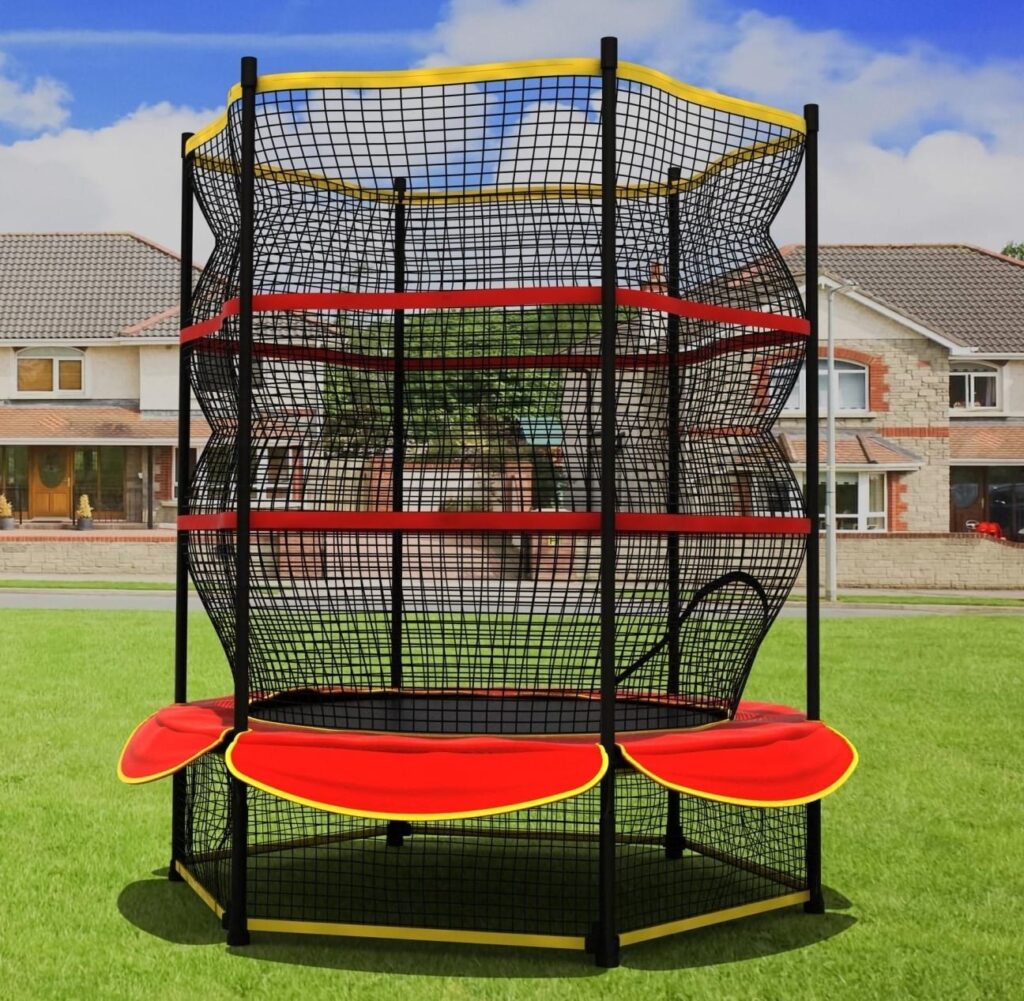 Outdoor/Indoor Trampoline for Kids – High Quality with Safety Enclosure – Size: 4 ft