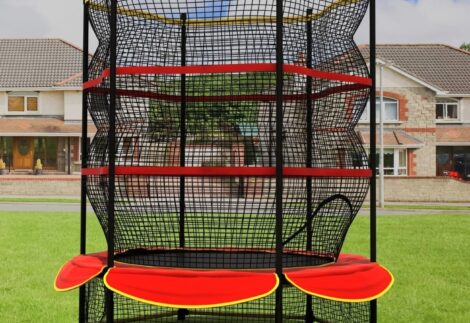 Outdoor/Indoor Trampoline for Kids – High Quality with Safety Enclosure – Size: 4 ft