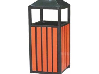 Outdoor Wooden Dustbin, Wooden Round Wast Bin With Ashtray. Size;38x38x90cm