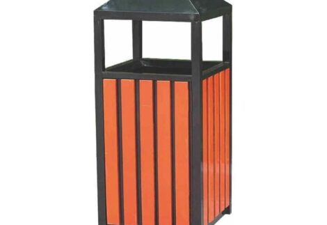 Outdoor Wooden Dustbin, Wooden Round Wast Bin With Ashtray. Size;38x38x90cm