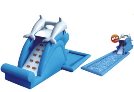 Inflatable Water Slide - Heavy-Duty for Outdoor Air Blower - Size: 10×5×0.55 m