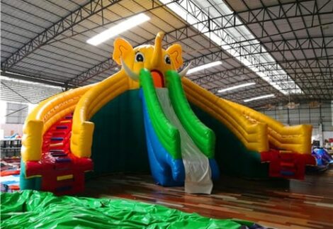 Elephant-Shaped Bouncy Castle - Indoor & Outdoor - Size: 8.6×9×6.7 m, Pool Size: 18 m
