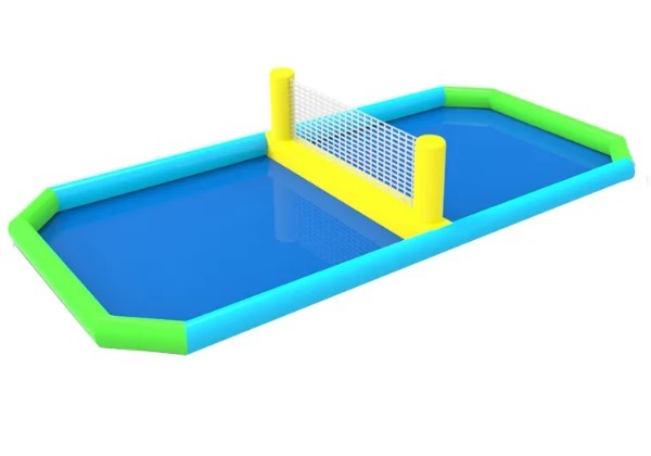 Inflatable Water Volleyball Court in Pool - Size: 14×7×1.5 m, Fan: 320W, PVC Thickness: 1000D 0.9mm, Volume: 105×65 cm, Weight: 58 kg