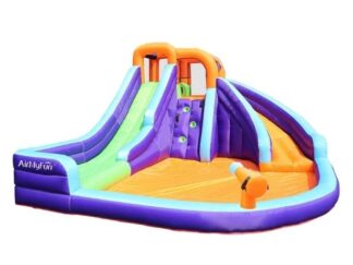 Inflatable Water Slide & Obstacle Course Bounce House - Heavy-Duty for Outdoor Air Blower - Size: 4.2×3.65×2.25 m