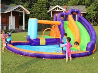 Inflatable Water Slide & Obstacle Course Bounce House - Heavy-Duty for Outdoor Air Blower - Size: 4.35×4×2.3 m