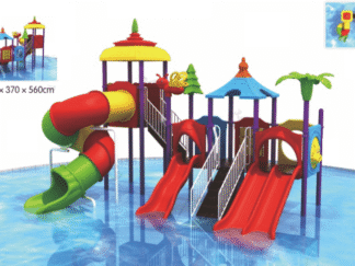 Large Outdoor Water Playground for Kids with 4 Exciting Slides | Size: 610x370x560 cm