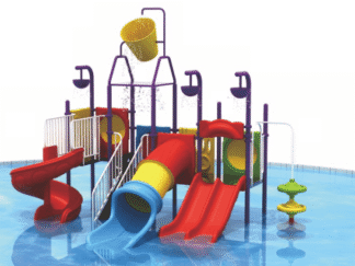 Outdoor Water Playground with 4 Thrilling Slides – Perfect for Kids | Size: 580x370x450 cm