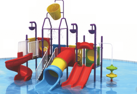 Outdoor Water Playground with 4 Thrilling Slides – Perfect for Kids | Size: 580x370x450 cm