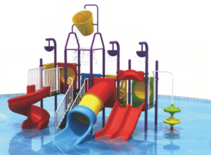 BIG OUTDOOR WATER PLAYGROUND FOR KIDS WITH 4 SLIDES. SIZE ; 580X370X450CM
